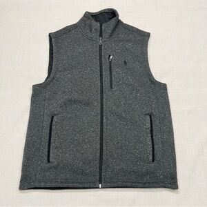 Polo Ralph Lauren Pony Fleece Full Zip Vest Zippered Pockets Gray Men's Medium